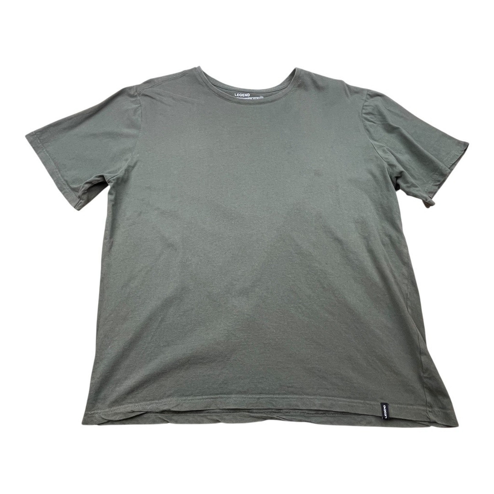 Legend Shirt Mens Large Green Cotton Basics Short Sleeve Crewneck Casual